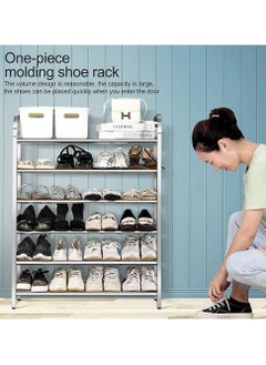 HomarKet 6-Layer Shoe Rack For Home,Stainless Steel Silver  - Image 4
