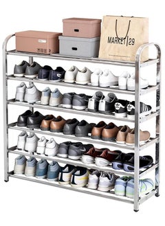 HomarKet 6-Layer Shoe Rack For Home,Stainless Steel Silver  - Image 1