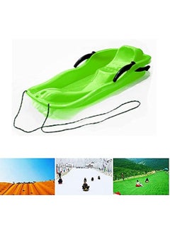 RollsTimi  Outdoor Sports Plastic Skiing Boards Sled Luge Snow Grass Sand Board Ski And Snowboard With Rope-Green  - Image 2