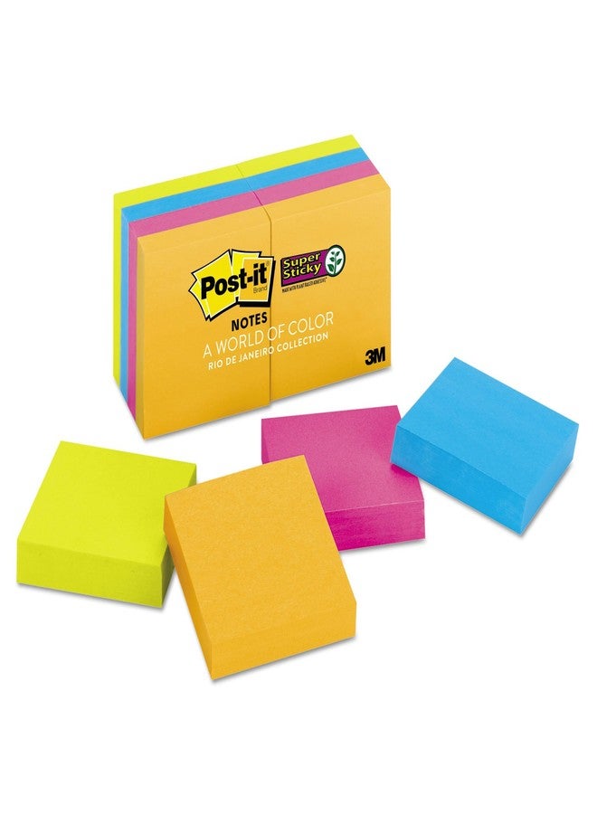 Post-It 6228Ssau Super Sticky Notes, Ultra, 2-Inch X2-Inch, 8/Pk, Assorted - Image 1