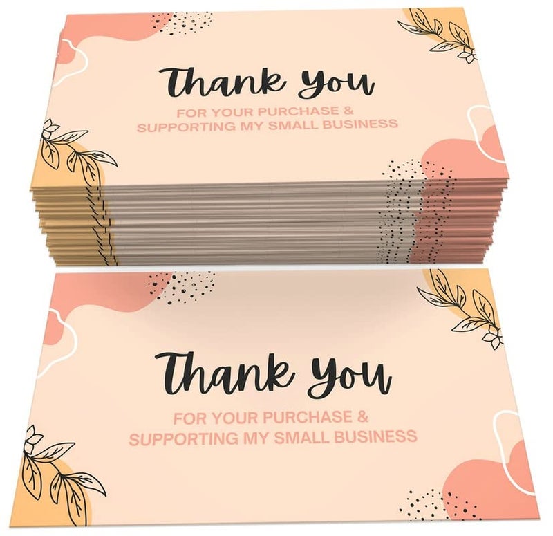 90 Pieces Thank You For Supporting My Small Business Cards Elegant and Professional Design 2 x 35 Recommended for Online Retailers Small Business Owners and Local Stores