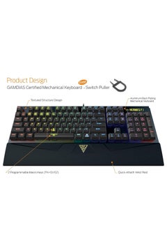 GAMDIAS HERMES P1 RGB Mechanical Full Gaming Keyboard – Brown Switches - Micro Processor – 2 Macro Keys - Software  - Image 5