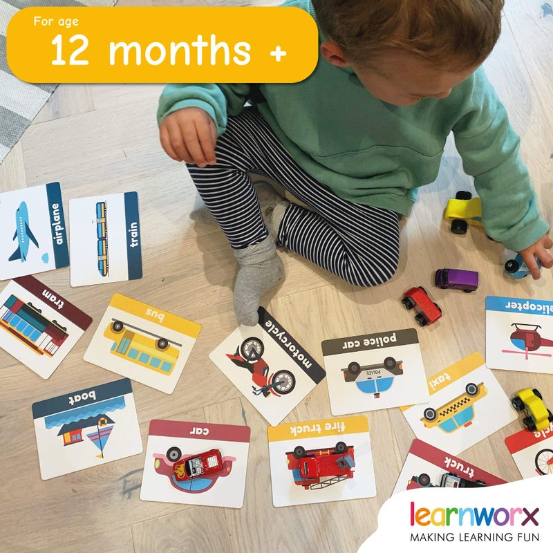 LearnWorx 101 Baby Flash Cards for Toddlers 1-3 | Award Winning First Words Toddler Flash Cards | Speech Toys Help Learn Objects, Numbers & Play Games - Big Toddler Learning Flashcards Preschool Kids - Image 4