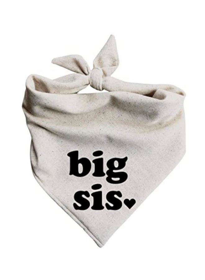 Dog Bandanas Pregnancy Announcement Baby Reveal Gift Big Sis Heart Oatmeal Cream Beige Simple Minimal (Small) - Image 1