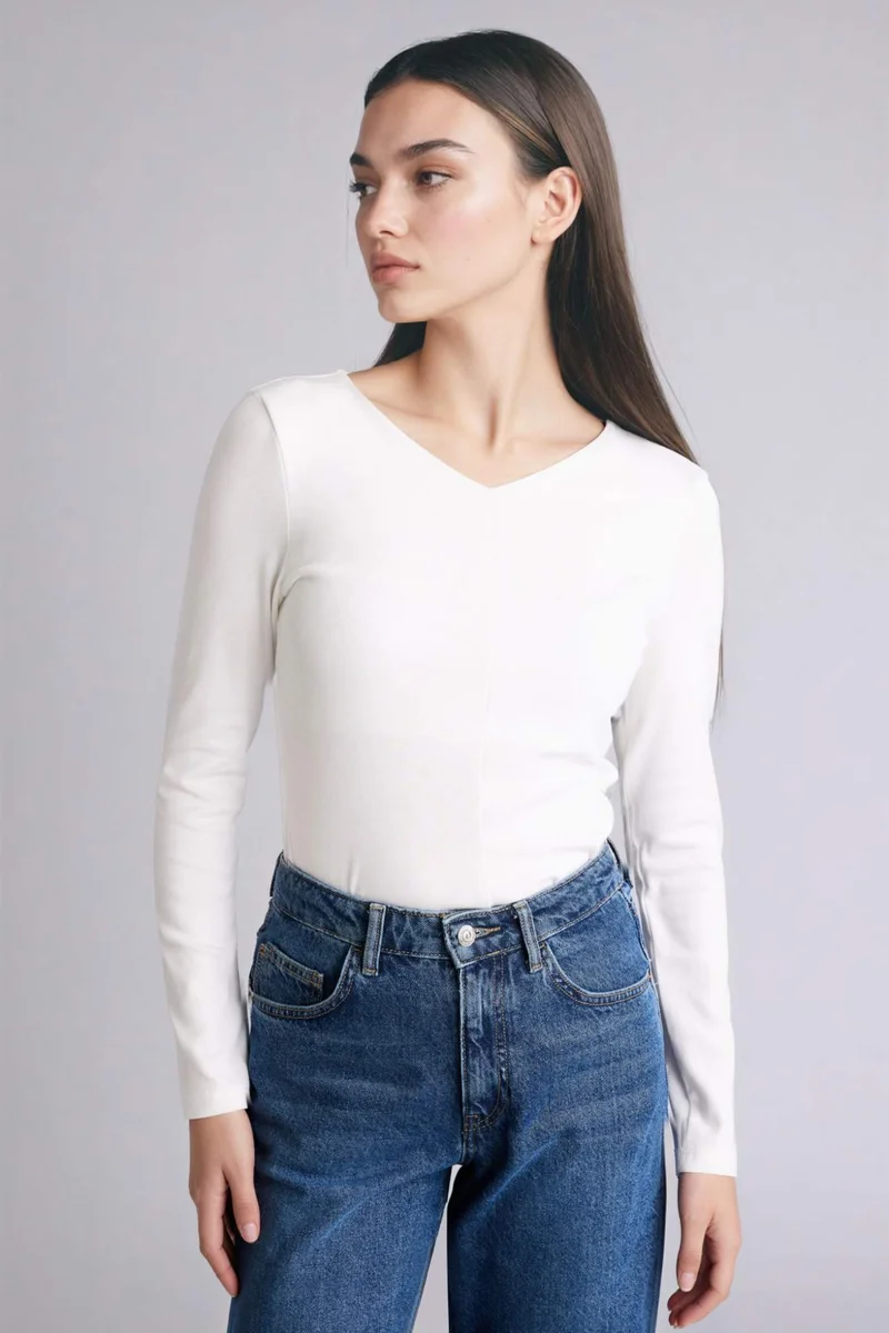 ديفاكتو Slim Fit Modal Basic T-shirt