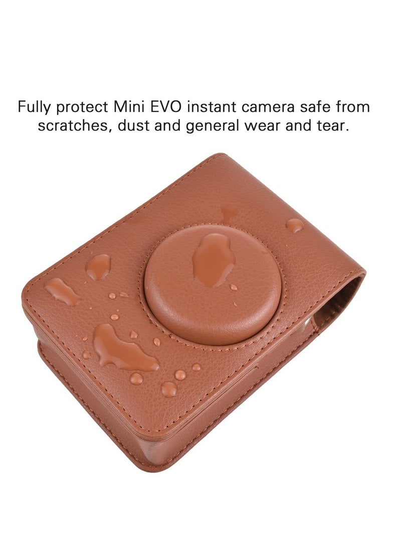 Generic - Case for Instax Mini EVO - PU Leather Protective Bag with Adjustable Strap, Durable and Stylish Camera Cover for Fujifilm Instax Mini EVO, Convenient and Classic Design for Photography Enthusiasts - Image 1