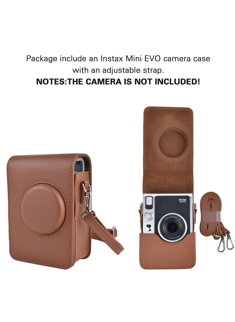 Generic - Case for Instax Mini EVO - PU Leather Protective Bag with Adjustable Strap, Durable and Stylish Camera Cover for Fujifilm Instax Mini EVO, Convenient and Classic Design for Photography Enthusiasts - Image 1
