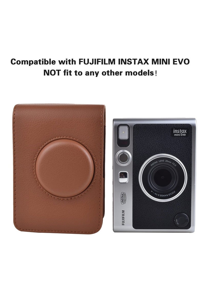 Generic - Case for Instax Mini EVO - PU Leather Protective Bag with Adjustable Strap, Durable and Stylish Camera Cover for Fujifilm Instax Mini EVO, Convenient and Classic Design for Photography Enthusiasts - Image 1