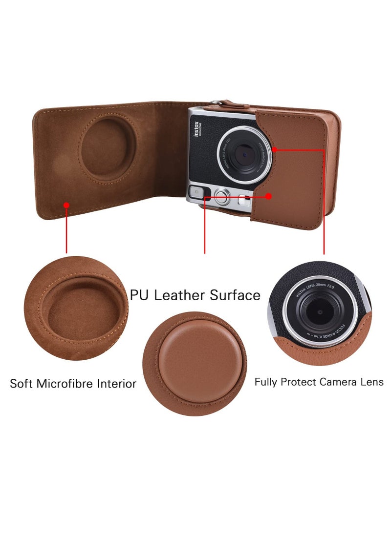 Generic - Case for Instax Mini EVO - PU Leather Protective Bag with Adjustable Strap, Durable and Stylish Camera Cover for Fujifilm Instax Mini EVO, Convenient and Classic Design for Photography Enthusiasts - Image 1