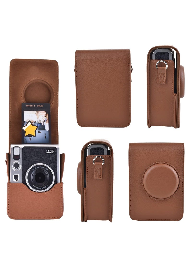 Generic - Case for Instax Mini EVO - PU Leather Protective Bag with Adjustable Strap, Durable and Stylish Camera Cover for Fujifilm Instax Mini EVO, Convenient and Classic Design for Photography Enthusiasts - Image 1