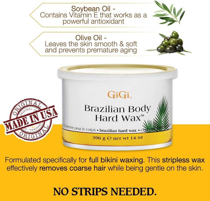 GiGi Brazilian Body Hard Wax - Non-Strip Formula for Sensitive and Delicate Areas, 396g - Image 4