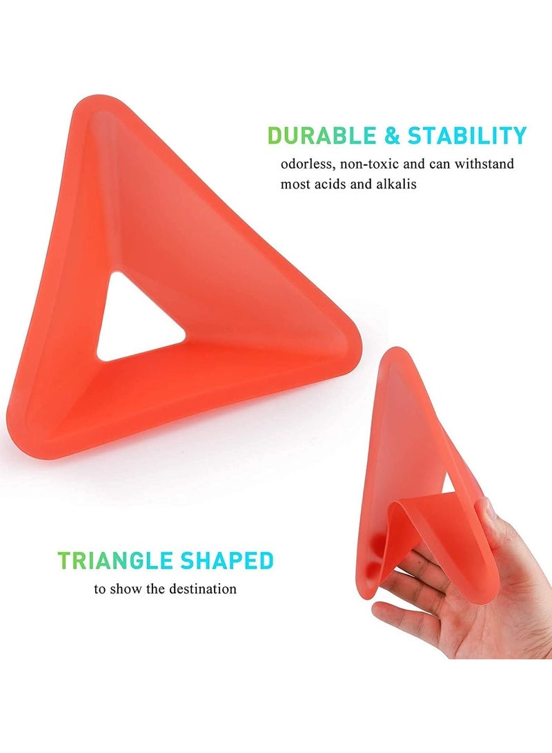 50 قطعة أقراص تدريب كرة القدم المثلثة، مخاريط تدريب خفة الحركة لكرة القدم، معدات محمولة لوضع العلامات الميدانية - Image 2