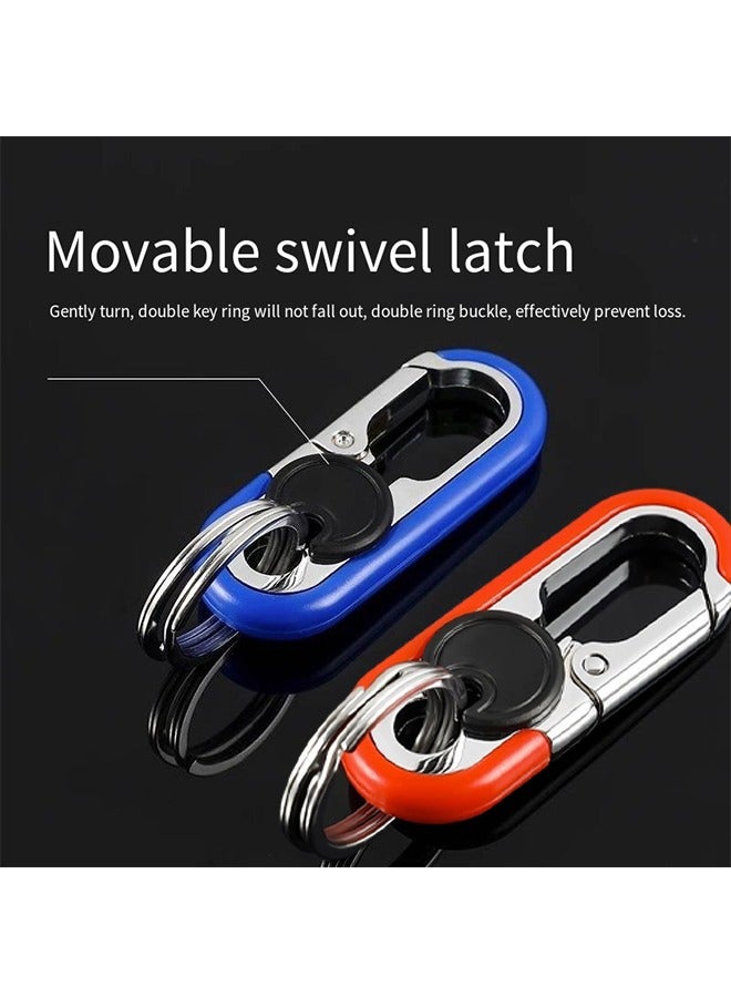 2 Pcs Car Key Chain, Double Layer Anti-Loss Chain Car Keychain Key, Metal Waistband Car Keychain Organizer - Image 4