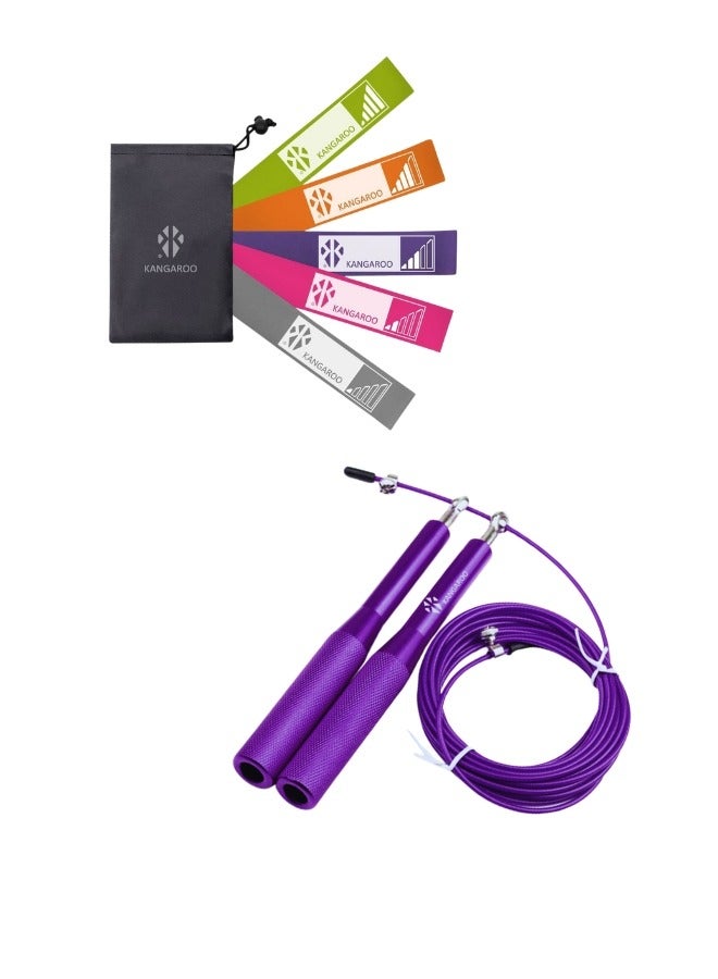 KANGAROO Resistance band loop set with professional skipping rope - Image 1
