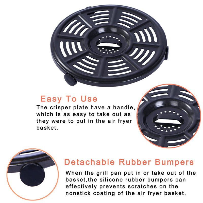 Croask Air Fryer Replacement Crisper Plate For Ninja AF100 to AF150,Grill Pan for Ninja FD401 Foodi OP300 to OP500 Crisper Plate,Air fryer Accessories,Non-Stick - Image 3