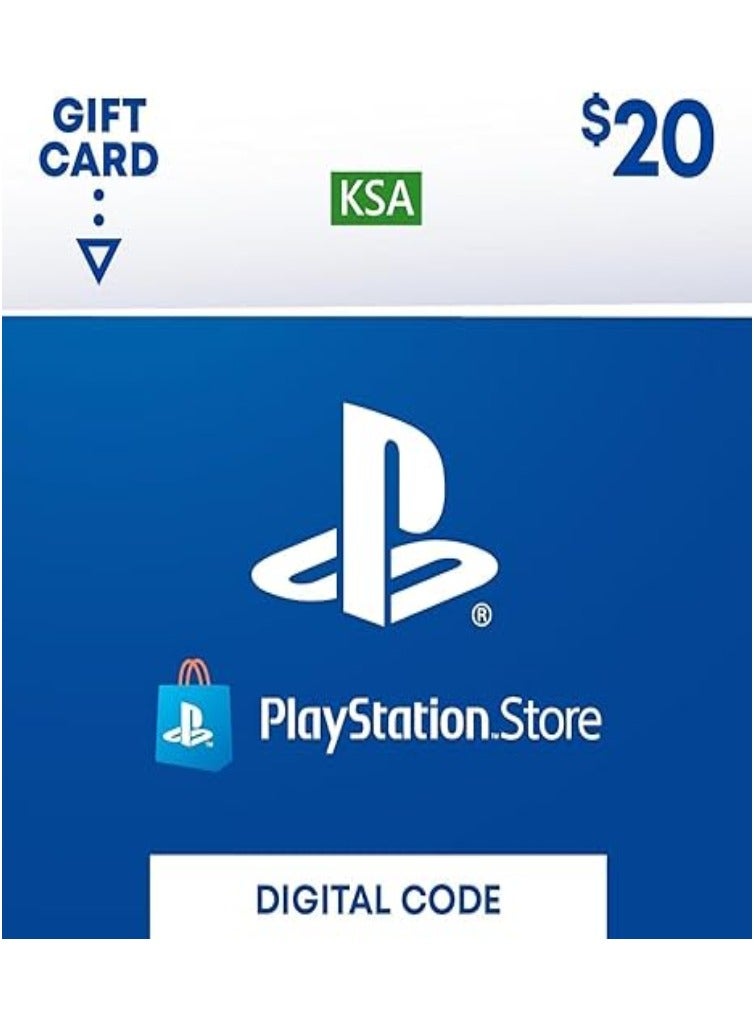 بلاي ستيشن بطاقة هدايا متجر بلاي ستيشن بقيمة 20 دولارًا، متعددة الألوان