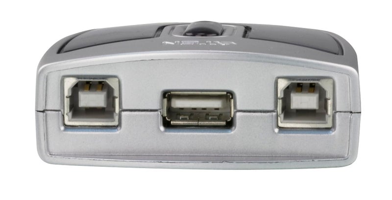 ATEN US221A 2-Port USB 2.0 Peripheral Switch, Includes 1x USB Type-A to USB Type-B Cable (1.8m) - Image 2