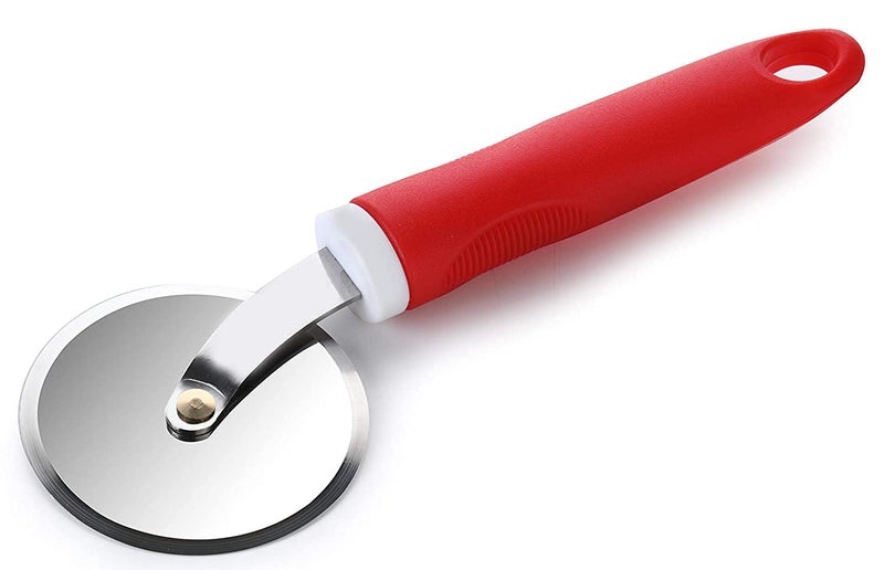 KIDINGTON Stainless Steel Pizza Cutter Sandwich Pastry Cake Cycle Cutter Sharp Wheel Type Cutter Pack of 1 Multi Colour - Image 2