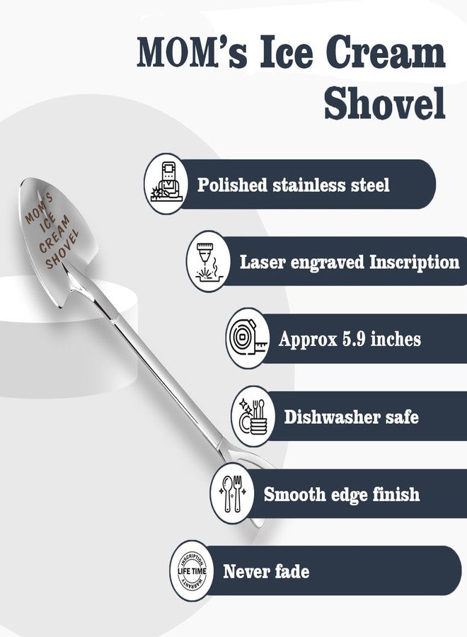 stormroo Gifts for Mom mother's day gifts Ice Cream Spoon Scoop for Ice Cream Lovers, Gifts for Women Funny Engraved Stainless Steel Spoon Shovel, Birthday, Mothers Day Gifts for Her - Image 5
