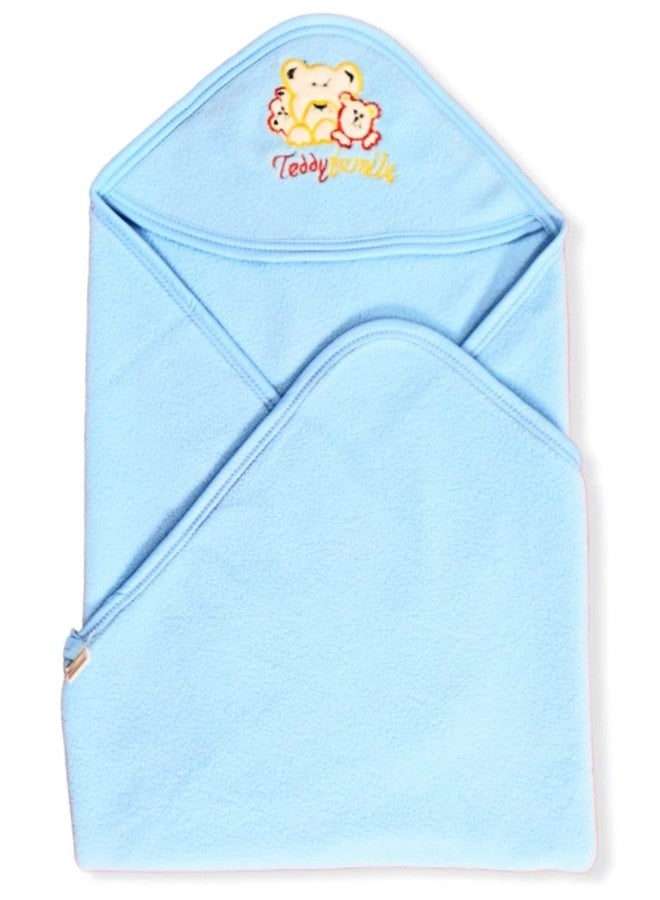 First Kick Baby Blankets Durable Combo Pack of Hooded Fur Wrapper, top Sheet Crib Blanket for Baby Boys and Baby Girls, Pack of 2 Sky Blue, Hotpink - Image 2
