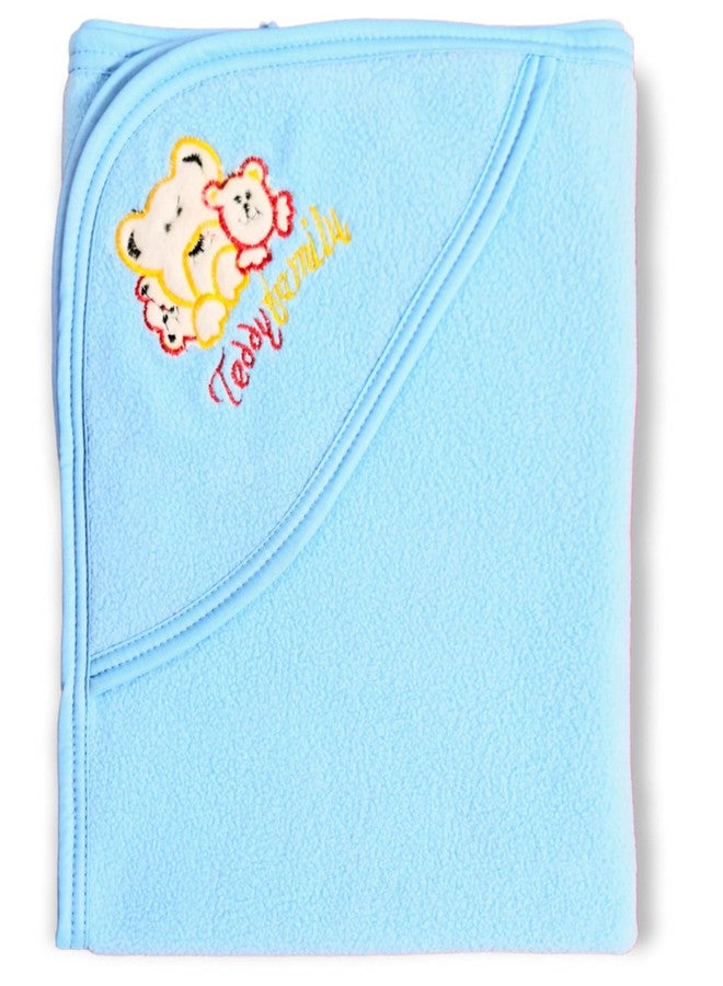 First Kick Baby Blankets Durable Combo Pack of Hooded Fur Wrapper, top Sheet Crib Blanket for Baby Boys and Baby Girls, Pack of 2 Sky Blue, Hotpink - Image 3