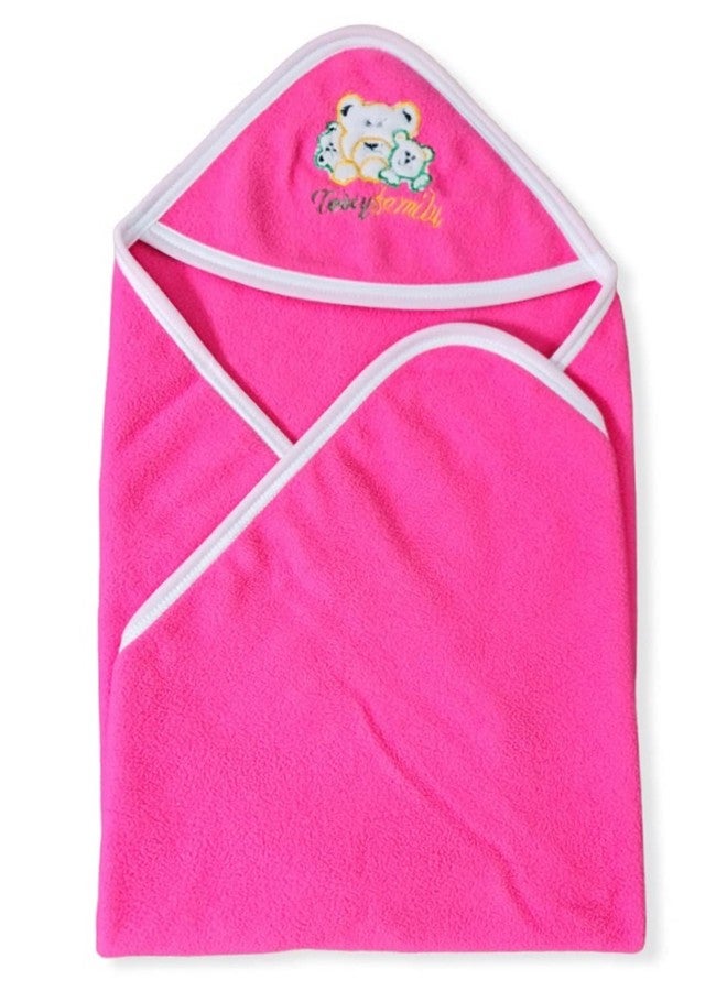 First Kick Baby Blankets Durable Combo Pack of Hooded Fur Wrapper, top Sheet Crib Blanket for Baby Boys and Baby Girls, Pack of 2 Sky Blue, Hotpink - Image 5