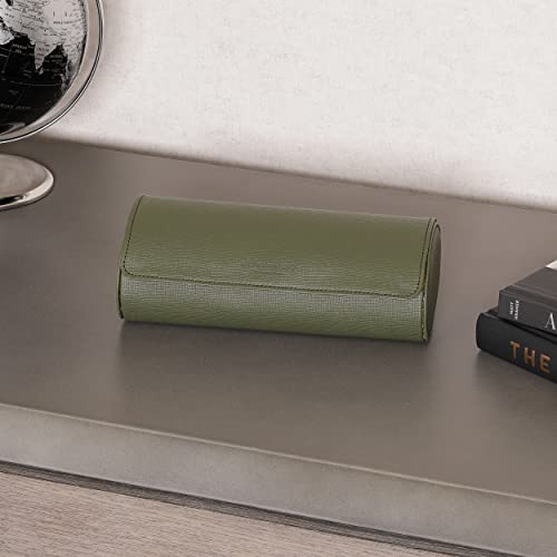 ROTHWELL Watch Roll Travel Case for 3 Watches | Tough Portable Protection, Fits All Wrist Watch & Smart Watches Up to 50mm (Green/Tan) - Image 5