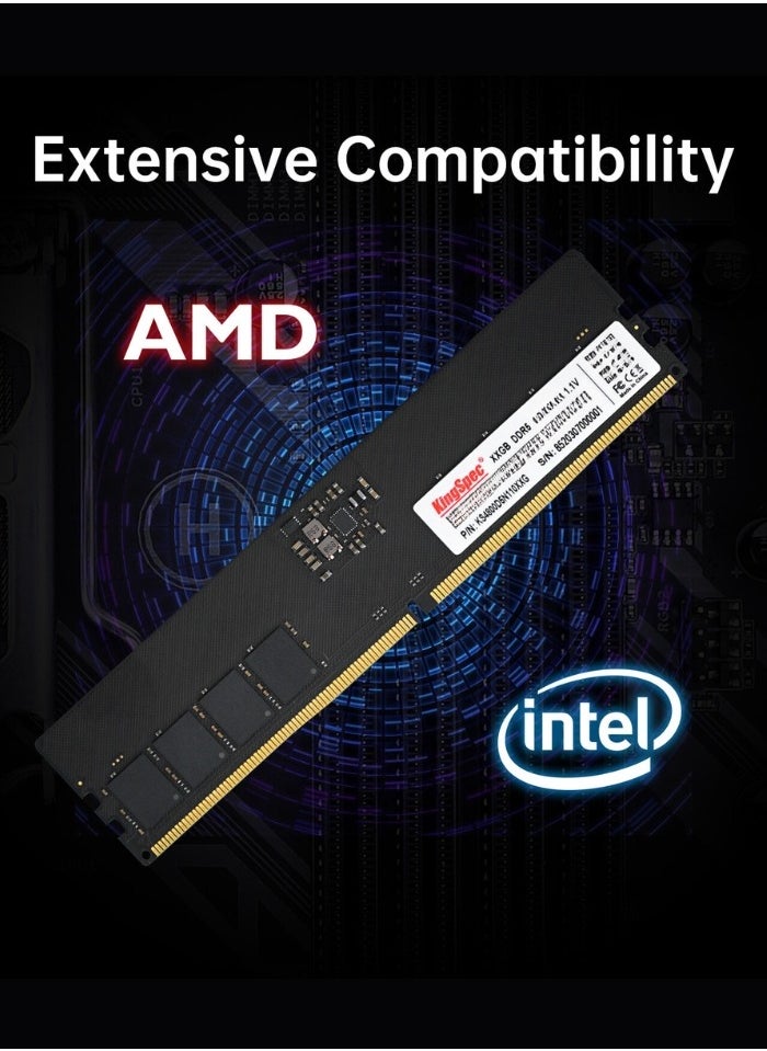 كينجس بيك - ذاكرة الوصول العشوائي DDR5 سعة 16 جيجابايت لسطح المكتب وذاكرة الوصول العشوائي (RAM) ذات 288 دبوسًا DIMM بسرعة 5600 ميجاهرتز متوافقة مع نظام Intel وAMD - Image 1