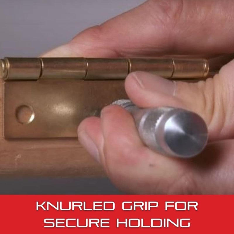 Starrett Steel Center Punch with Round Shank and Knurled Finger Grip - Hardened and Tempered Steel, 4" Length, 5/32" Diameter Tapered - 117D - Image 4