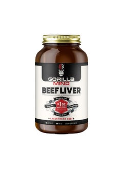 كبد البقر الأرجنتيني Gorilla Mind Grass-Fed - مكمل غذائي متعدد الفيتامينات/كبد البقر من Nature's في كبسولات مجففة بالتجميد/مربى في المراعي/خالي من الهرمونات/كل وجبة تعادل 1 أونصة من كبد البقر