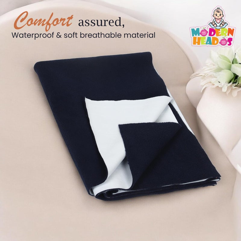 Modern Heados Anti-Piling Fleece Extra Absorbent Quick Dry Sheet for New Born Babies, Cotton Bed Protector Mattress, Reusable Waterproof Baby Cot Sheet (Black, Large) - Image 4