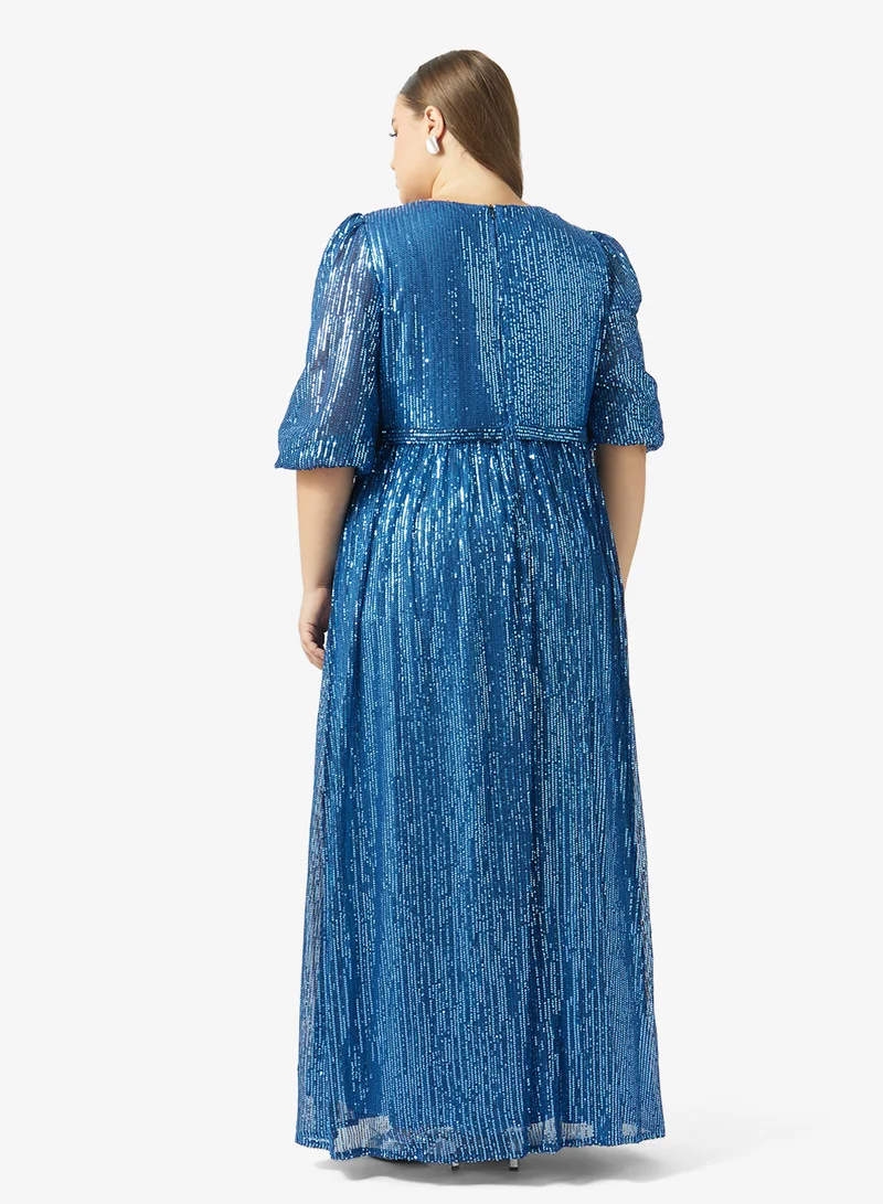 ايلا بلس فستان مقاس كبير بتصميم - لامع