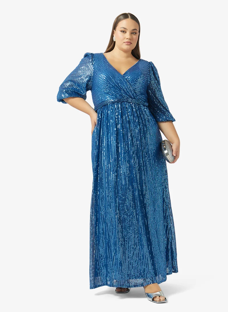 Ella Plus  Plus Size Shimmer A-line Dress for Women | Best Price UAE