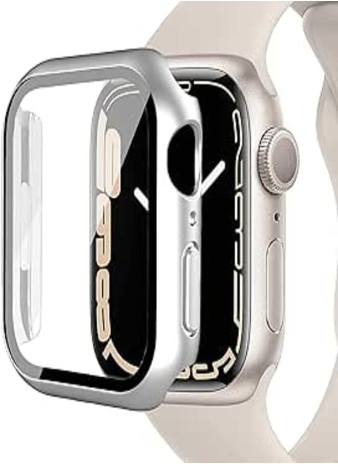 Next Next store Hard Case Compatible with iWatch 38mm Series 1/2/3 with Tempered Glass Screen Protector, Ultra Thin Rugged Protective Cover for iWatch 38mm (Silver) 