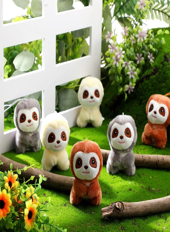 Zomiboo 9 Pcs Mini Sloth Stuffed Animal Sloth Birthday Party Supplies Small Baby Shower Sloth Gifts Soft Huggable Adorable Jungle Animal Plush Toys Set for Party Favors Award 4 Inches (Brown, Gray, Beige) - Image 4
