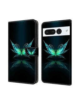 Case Cover For For Google Pixel 7 Pro Crystal 3D Shockproof Protective Leather Phone Case(Reflection Dutterfly)
