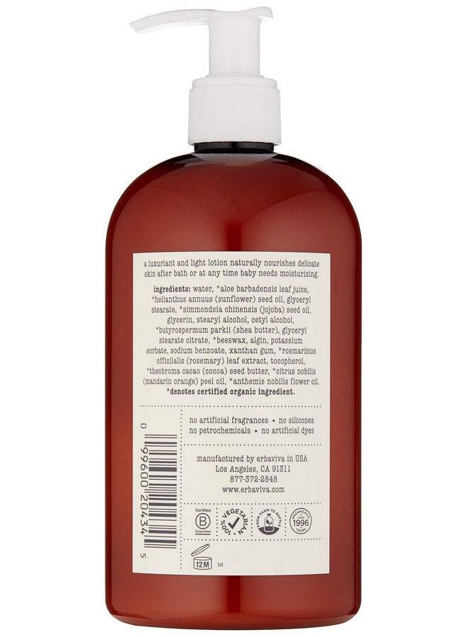 ERBAVIVA Organic Baby Lotion 16 Fl Oz - Image 3