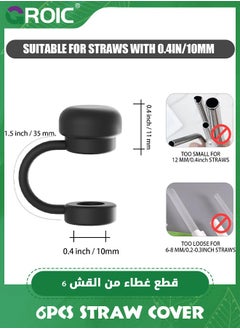 6PCS 10mm for Stanley Straw Cover Cup 40&30 Oz Accessories, Reusable for Stanley Straw Toppers for Tumblers, Silicone Straw Covers Cap,Dust-Proof Protector Straw Lid(Black) - pzsku/Z2C90FBA000A5383E6404Z/45/_/1729832846/d6a29670-42f0-4191-b837-03c5a84c45cd