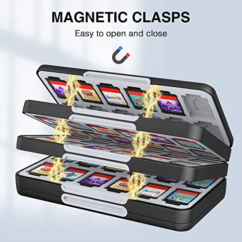 HEIYING Game Card Case Holder Compatible with Nintendo Switch 2 / OLED / Lite ,Portable Memory Card Storage Case with 96 Games Cards Slots and 24 Micro SD Cards Slots - Image 3