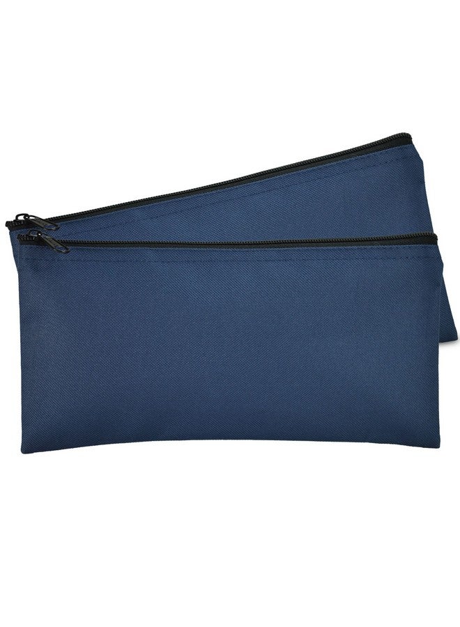 DALIX Bank Bags Money Pouch Security Deposit Utility Zipper Coin Bag Blue 2 Pack - Image 1