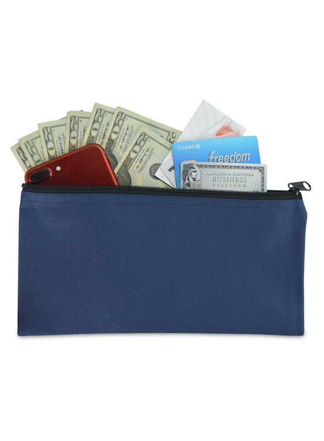 DALIX Bank Bags Money Pouch Security Deposit Utility Zipper Coin Bag Blue 2 Pack - Image 5