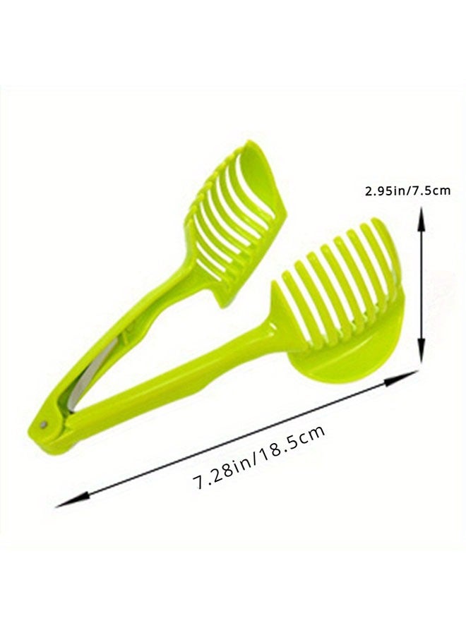 هومستر 1pc Green Multi-Functional Kitchen Slicer Tool -Durable ABS Tomato, Lemon & Egg Cutter with Round Fruit Tongs -Manual Operation for Easy Slicing, Perfect for Uniform Tomato, Lemon & Egg Piress, Manual Slicer Agency. - Image 5