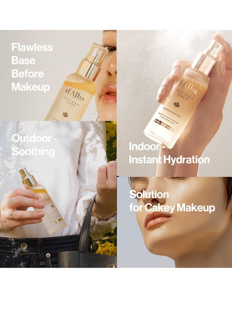 d'Alba - d'alba Piedmont White Truffle First Spray Serum and White Truffle Double Serum & Cream, Face Moisturizer, Non Comedogenic, Suitable for All Skin Types (100ml, 70g) - Image 1