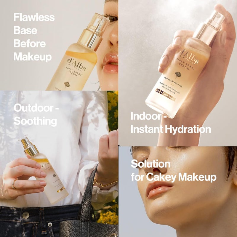 d'alba Piedmont سيروم بخاخ دالبا بييدمونت بالفطر الأبيض وسيروم وكريم الفطر الأبيض المزدوج، مرطب للوجه، غير كوميدوغينيك، مناسب لجميع أنواع البشرة (100 مل، 70 جرام) - Image 4