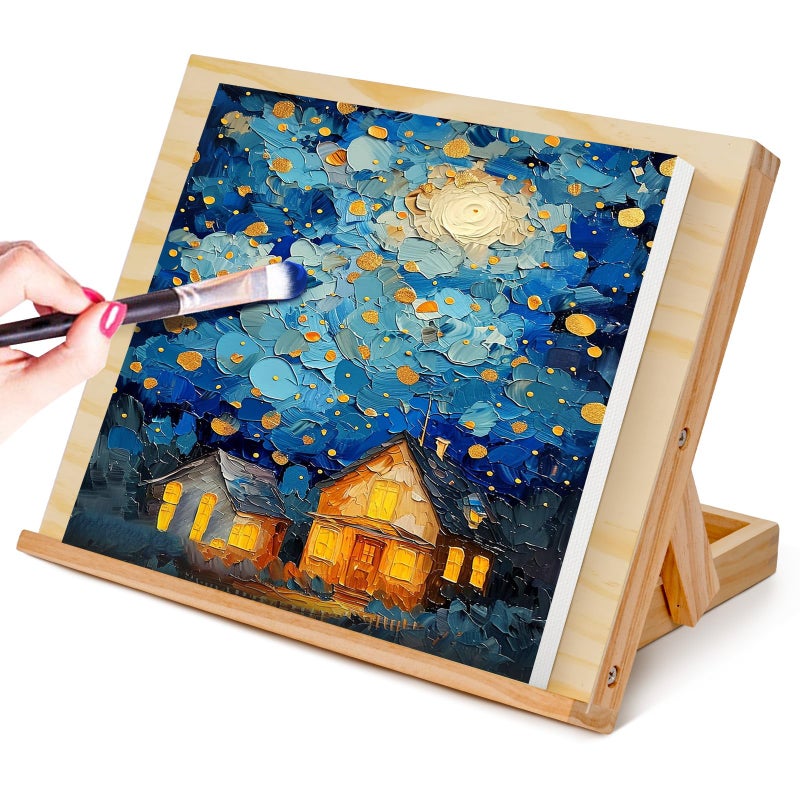 DRAWLEX Tabletop Easel - Easel for Painting, Adjustable Angle Art Easels for Painting, Art Supplies for Adults Student Artist, 13 4/5 Inches by 11 2/5 Inches - Image 1