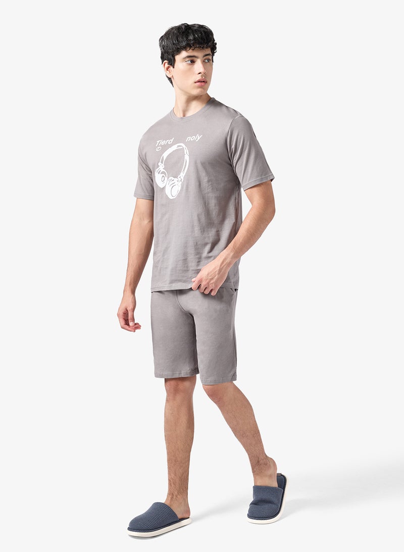 سفنتي فايف طقم بيجامة تي شيرت وشورت - Image 1