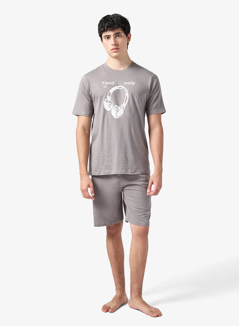 سفنتي فايف طقم بيجامة تي شيرت وشورت - Image 2