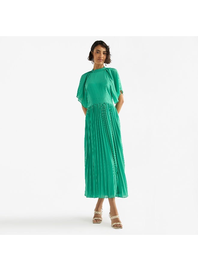 سبلاش فيڤ فستان طويل بكسرات وأكمام منفوخة - Image 4