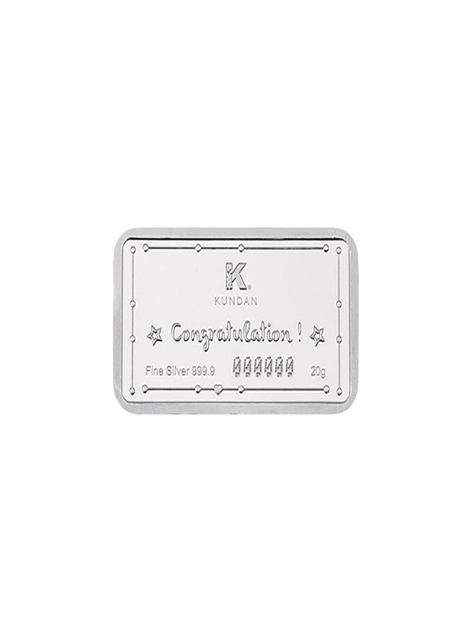 Kundan 20g (999.9) Baby Boy Silver Colour Bar - Image 2