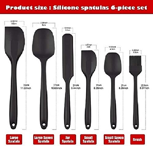 MOBDESK Food Grade Silicone Rubber Spatula Set for Baking Cooking and Mixing High Heat Resistant Non Stick Cookware Stainless Steel Core Dishwasher Safe BPAFree Baking BPA Free Seamless Design 6 pcs - Image 2